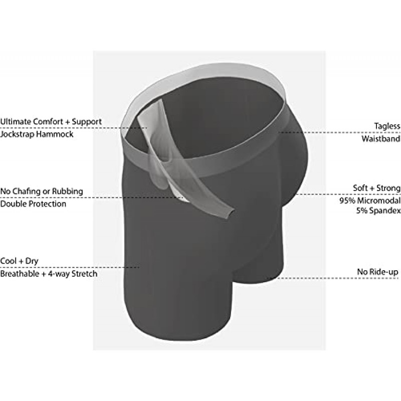 정관수술 속옷, 2팩, 복서 브리프(Jockstrap 스타일 해먹 포함)