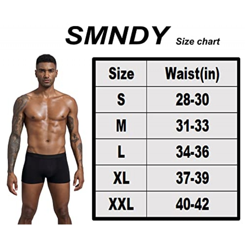 SMNDY 남성 속옷 복서 브리프 코튼 라이드 업 짧은 다리 트렁크 스포츠 속옷 남성용 5 팩
