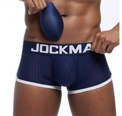 JOCKMAIL 남성 속옷 복서 메쉬 남성 패딩 속옷 복서 엉덩이 패드 남성 복서