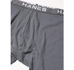 Hanes Ultimate 남성용 컴포트 플렉스 핏 박서 브리프, 울트라 소프트 코튼 모달 블렌드, 블랙/그레이/블루-4 팩, 라지