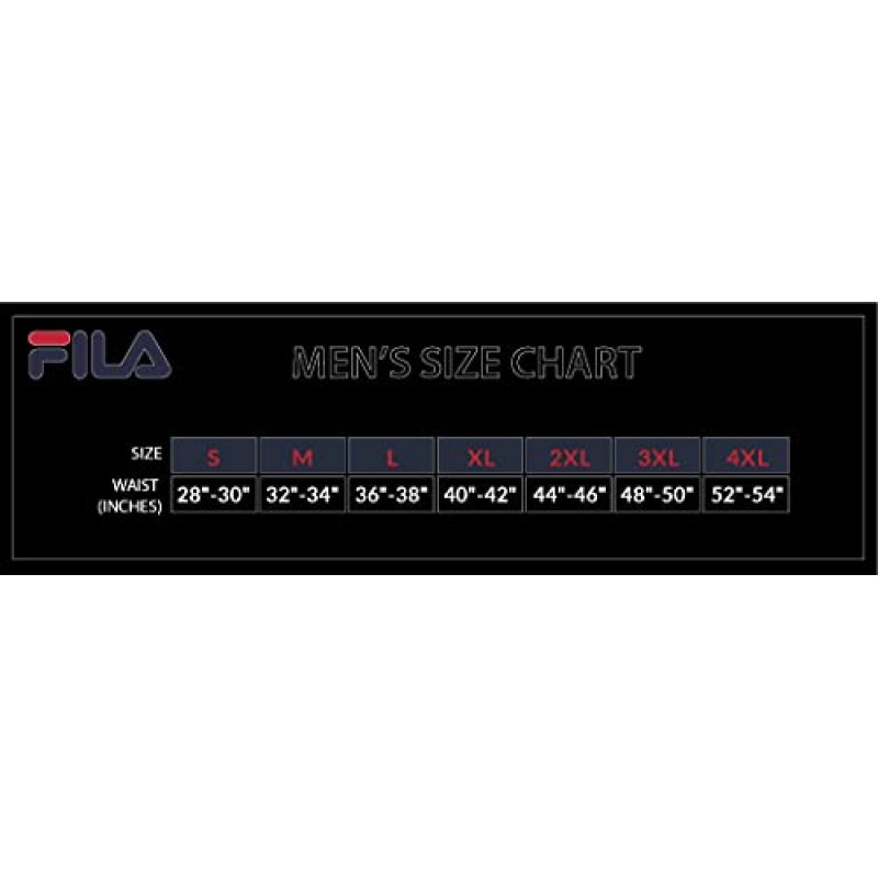 Fila 남성용 4인치 트렁크 프론트 플라이, 90% 폴리에스테르, 10% 스판덱스, 4팩