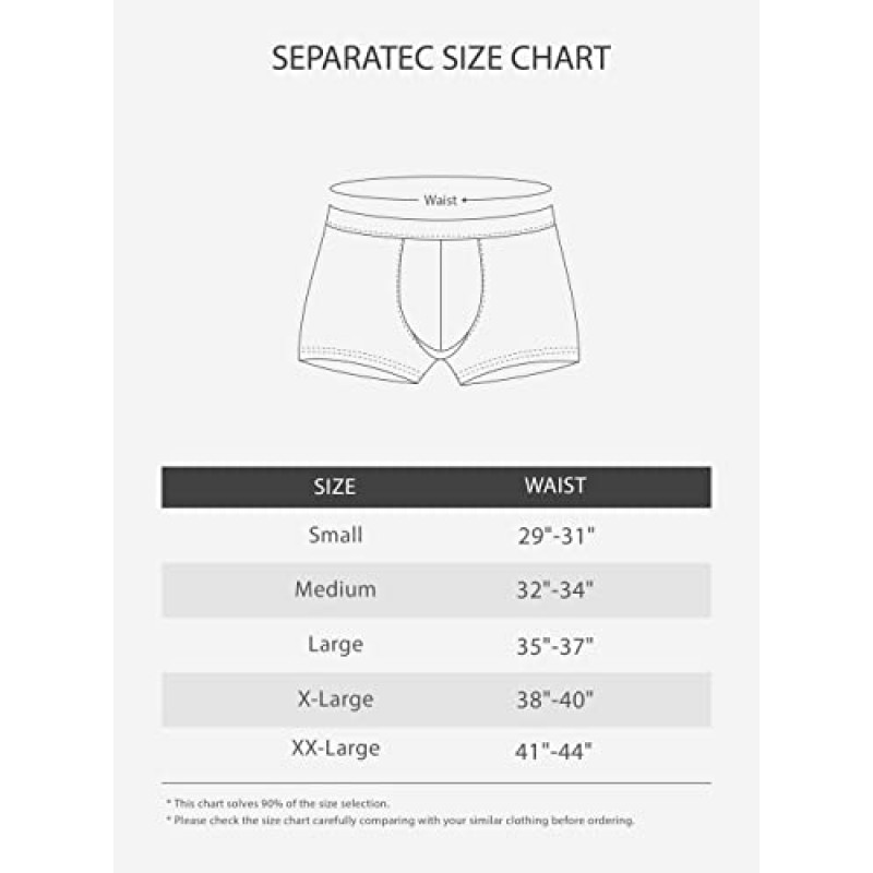 Separatec 남성 속옷 트렁크 편안한 부드러운 대나무 레이온 속옷 남성용 듀얼 파우치 트렁크 3 또는 6 팩