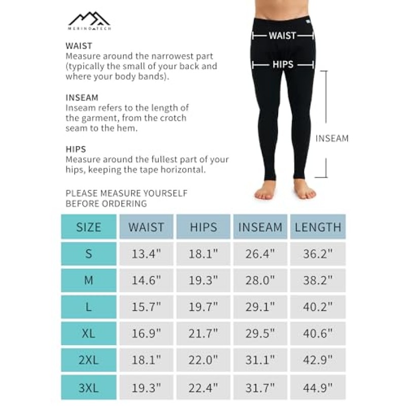메리노 울 베이스 레이어 남성 바지 바지 100% 메리노 울 열 속옷 롱 존스 라이트, 미드, 헤비웨이트 + 울 양말