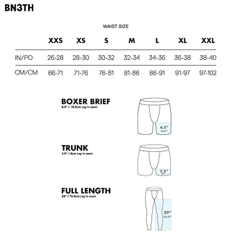 BN3TH 남성용 클래식 복서 트렁크(2팩) - 일상 착용을 위한 볼 파우치가 있는 통기성 풀온 속옷 - 3.5인치 안쪽 솔기, 롤 없음 허리밴드 및 플라이리스가 있는 슬림핏 짧은 복서 - 네이비/레트로 청록색(XL)