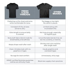 Fresh Clean Threads 남성용 버라이어티 V-넥 팩 티셔츠 - 부드럽고 핏이 잘 맞는 남성 티셔츠 - 면 폴리 혼방 - 사전 수축