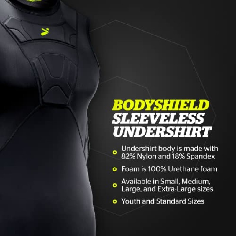 Storelli BodyShield 민소매 언더셔츠 | 보호 축구 기본 레이어 | 경량 압축 탑