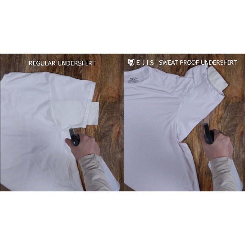 땀 방지 언더셔츠 남성용 모달 크루 땀 패드 포함, 당황스러운 냄새를 방지하기 위해 처리된 은색 알루미늄 없음 대체품 3pk