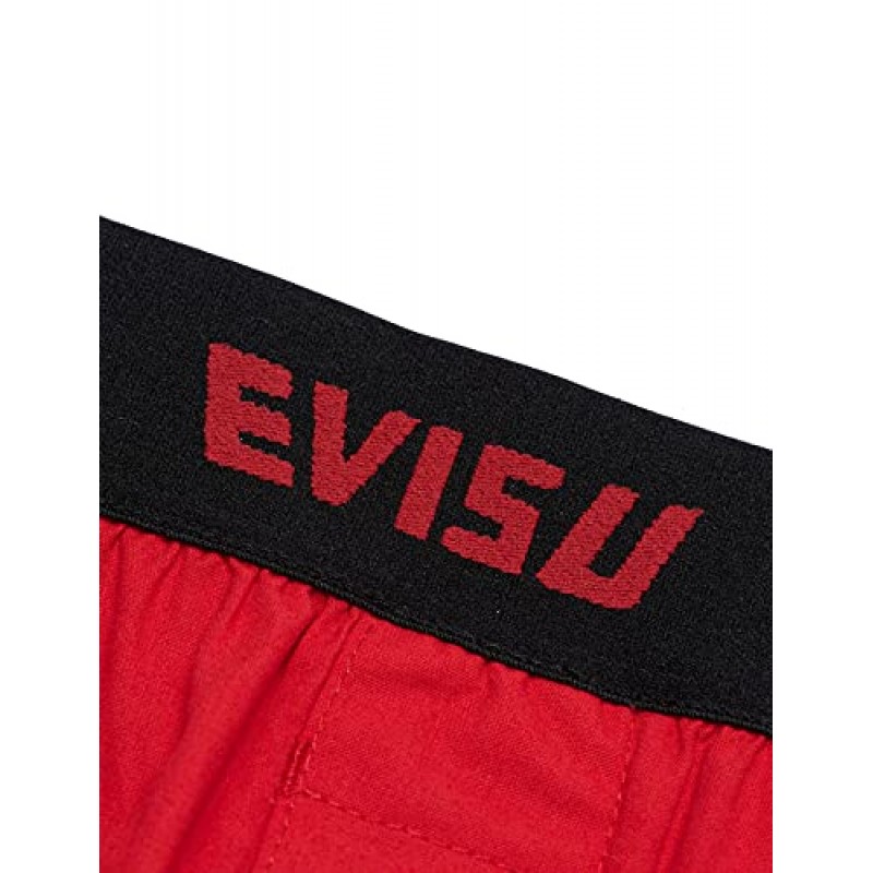 EVISU 2팩 코튼 포플린 남성 복서 반바지, 남성 복서, 남성 복서 반바지