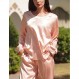 Ekouaer Womens Satin Silky Pajama 세트 긴 소매 탑, 긴 파자마 바지 세트 Soft PJ Loungewear