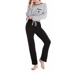N NORA TWIPS 여성용 파자마 세트 긴 소매 잠옷 버튼 다운 셔츠 나이트웨어 소프트 PJ 라운지 세트