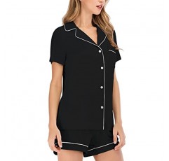 Saeklia Womens Soft Pajamas는 여성용 모달 긴 소매 Loungewear Pjs 세트, 버튼 업 잠옷을 설정합니다.