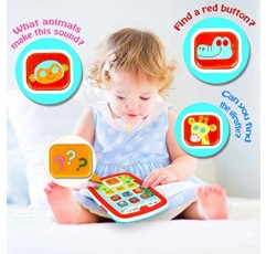 HISTOYE 아기 태블릿 장난감 선물 학습 태블릿 교육용 뮤지컬 장난감 전자 학습 패드 장난감 1~2세 ABC 123 소리 조명 유아용 스마트 태블릿