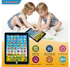 STOULKD 키즈 태블릿 - 학습 패드, 음악/단어/문자/알파벳 학습을 위한 6가지 게임 포함, 3세 이상 남학생과 여학생을 위한 교육 태블릿…