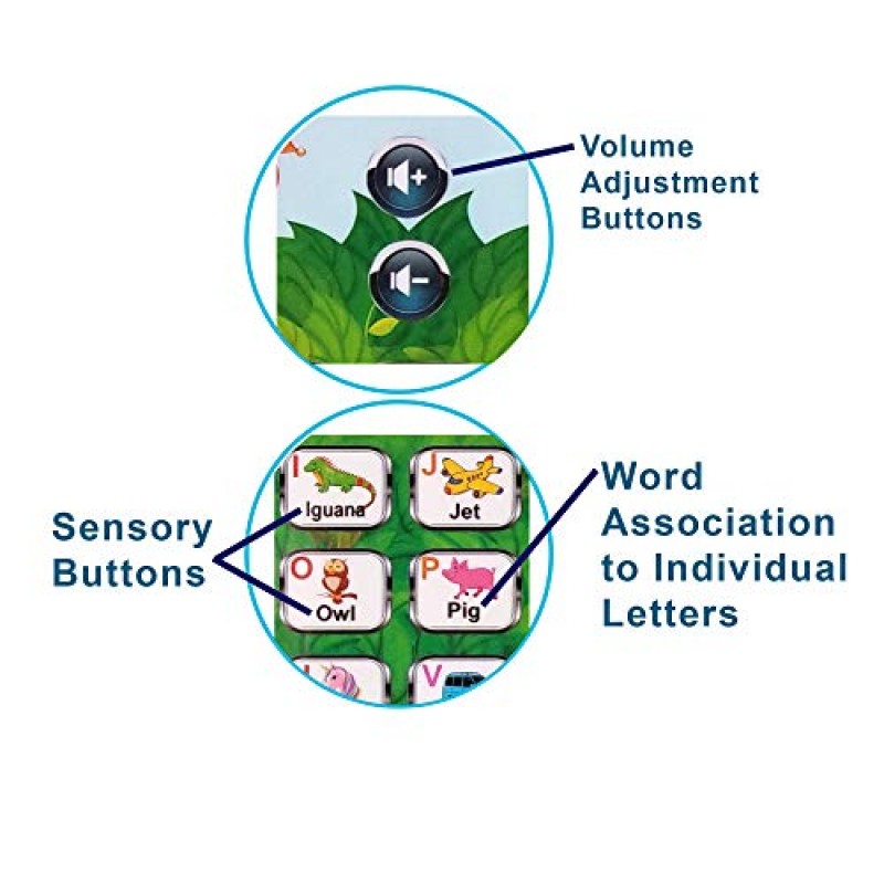 문자, ABC, 숫자, 모양, 색상, 음악 및 단어, 대화형 유아 학습 및 교육 장난감을 배우기 위한 똑똑한 알파벳 태블릿 - 어린이를 위한 선물 - 3~4~5세 남학생과 여학생을 위한 선물