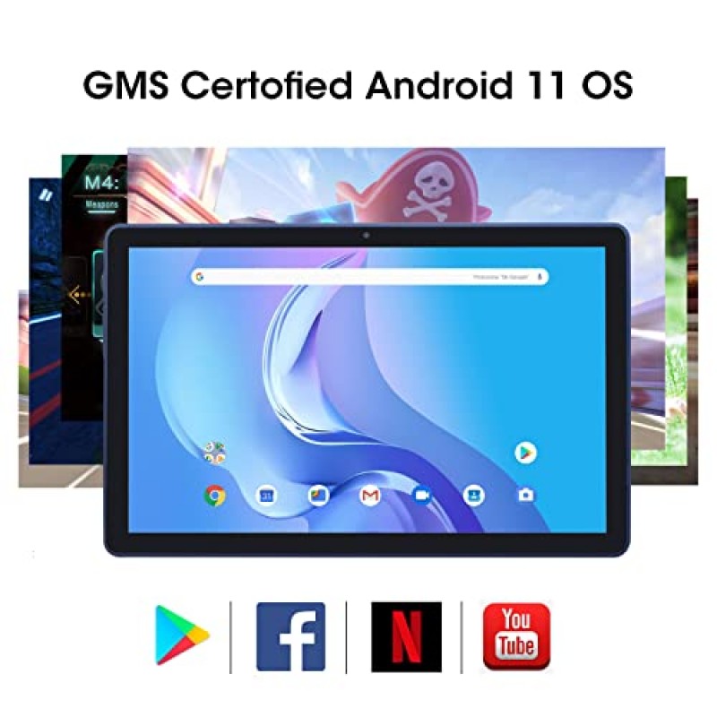 CWOWDEFU 태블릿 10인치 안드로이드 11 태블릿 PC 5G WiFi 6 태블릿 32GB ROM 태블릿 1332x800 IPS HD 터치 스크린 어린이 태블릿 10+ 인치(블루)