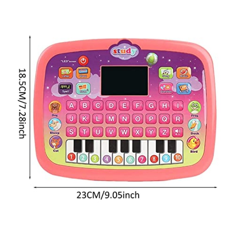 장난감 노트북 태블릿,어린이 척 노트북 놀이 | 조명, 소리, 음악이 포함된 알파벳 학습, 아이디어 생일 선물 1~4세 남아 여아 어린이 일반