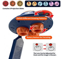 어린이를위한 드로잉 프로젝터 테이블, 핸드백 디자인 그림 그리기 테이블 LED 프로젝터 어린이 장난감 교육 조기 학습 프로젝션 드로잉 테이블 스케치 어린이를위한 낙서 보드 소년 소녀 (파란색)