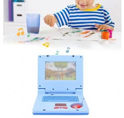 교육용 노트북 영어, 유아 소녀 장난감, LED 음악 인지 발달 시뮬레이션 학습 교육 장난감 마우스, 학습 컴퓨터는 20개 활동, 60개 단어를 지원합니다(파란색 접이식 마우스)