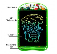 Leasote 1 세트 LCD 그리기 태블릿 재사용 가능한 유연한 유용한 어린이 LCD 전자 쓰기 낙서 태블릿 용품 10 인치 녹색