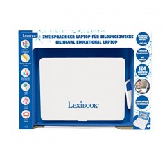 LEXiBOOK JC598i3 교육용 및 이중 언어 노트북 독일어/영어 - 학습, 게임 및 음악 놀이를 위한 124가지 활동이 포함된 장난감 - 파란색/흰색