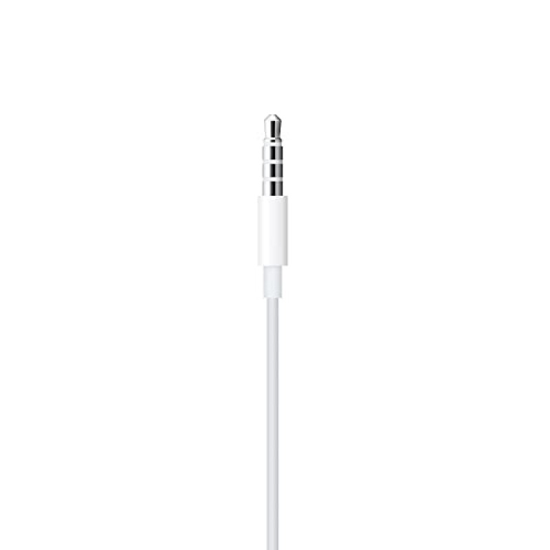 3.5mm 플러그가 장착된 Apple EarPods 헤드폰. 음악, 전화 통화 및 볼륨을 제어할 수 있는 리모컨이 내장된 마이크. 유선 이어버드