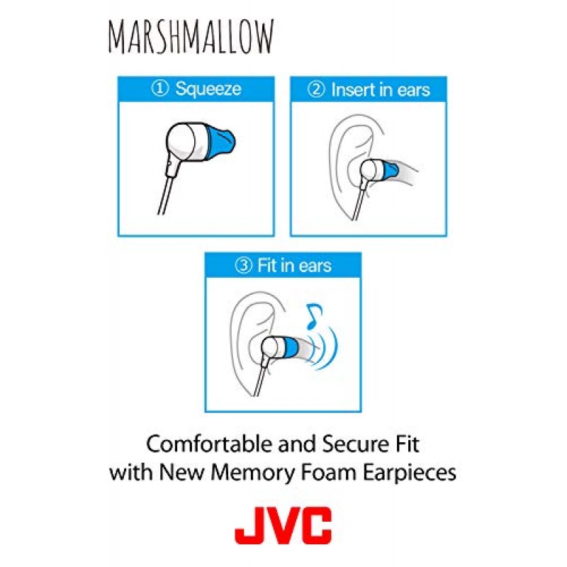 JVC 메모리 폼 이어버드 마시멜로 메모리 폼 이어버드(마이크 포함) 화이트(HAFX38MW)