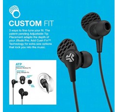 JLab JBuds Pro Bluetooth 무선 시그니처 이어버드, 티타늄 10mm 드라이버, 6시간 배터리 수명, 음악 제어, 소음 차단, Bluetooth 4.1 추가 젤 팁 및 쿠션 핀, 블랙