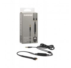 Shure RMCE-UNI 분리형 SE 이어버드 이어폰용 원격 마이크 범용 통신 케이블 - 3.5mm 커넥터, 50인치 길이 - Apple 및 Android 장치에서 통화, 음성 프롬프트, 볼륨/재생 제어