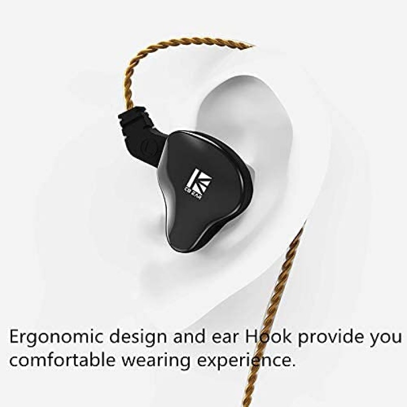 H HIFIHEAR KBEAR KS2 이어폰형 모니터, 1BA 1DD 스테레오 이어폰형 헤드폰, IEM HiFi 오버이어 이어버드 헤드셋 소음 차단 하이브리드 이어폰(러닝 워킹용 탈착식 케이블 포함)(마이크 없음, KS2 청록색)