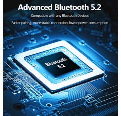 Yunerz Bluetooth 5.2 TWS iPhone 및 Android용 진정한 무선 이어버드, 무선 충전 케이스가 포함된 ENC IPX5 방수 이어버드, 스테레오 사운드 및 내장 마이크 4개, 아버지 남성 여성을 위한 선물