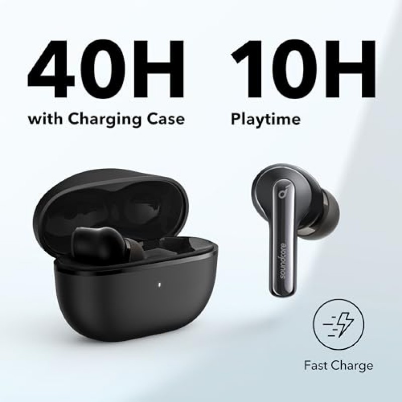 Anker Life P3i 하이브리드 능동형 소음 차단 이어버드의 사운드코어, 마이크 6개, AI 강화 통화, 10mm 드라이버, 강력한 사운드, 맞춤형 EQ용 앱, 40시간 재생 시간, 고속 충전, 투명성, Bluetooth 5.2