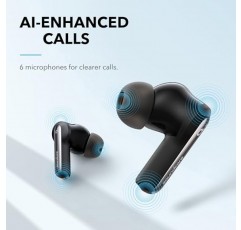 Anker Life P3i 하이브리드 능동형 소음 차단 이어버드의 사운드코어, 마이크 6개, AI 강화 통화, 10mm 드라이버, 강력한 사운드, 맞춤형 EQ용 앱, 40시간 재생 시간, 고속 충전, 투명성, Bluetooth 5.2