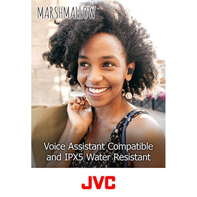 JVC 진정한 무선 이어버드 헤드폰, 블루투스 5.0, 방수(Ipx5), 긴 배터리 수명(4+10시간), 메모리 폼 이어피스로 안전하고 편안한 핏 - HAA10TP(핑크)