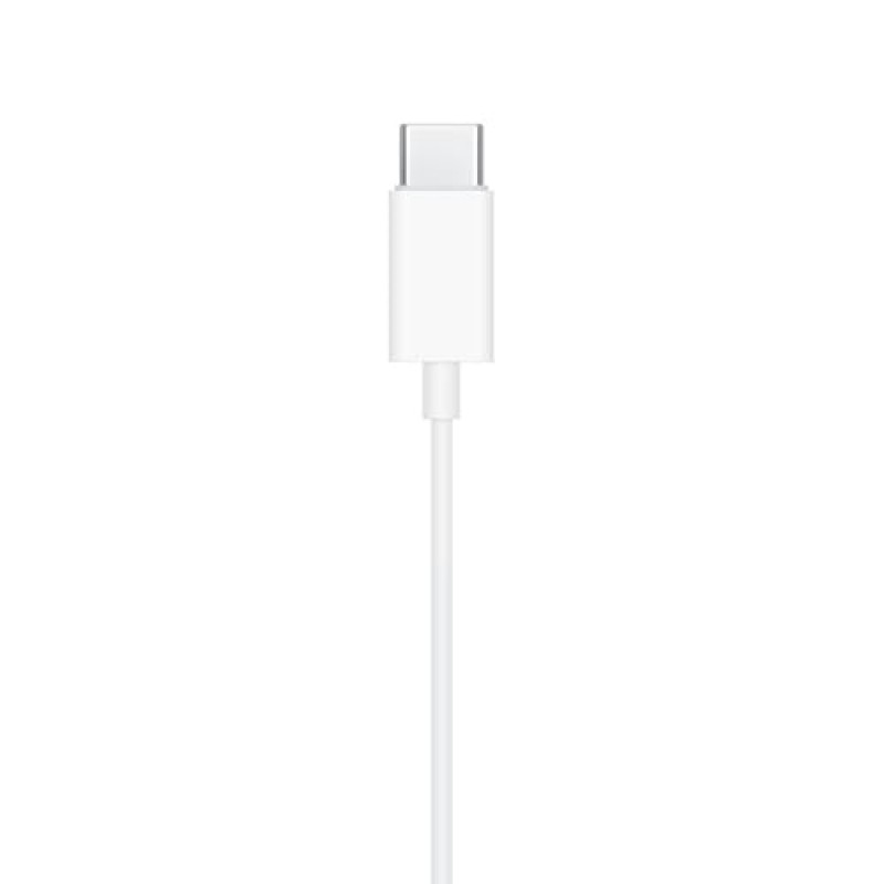 USB-C 커넥터가 장착된 Apple EarPods 헤드폰. 음악, 전화 통화 및 볼륨을 제어할 수 있는 리모컨이 내장된 마이크. iPhone용 유선 이어버드