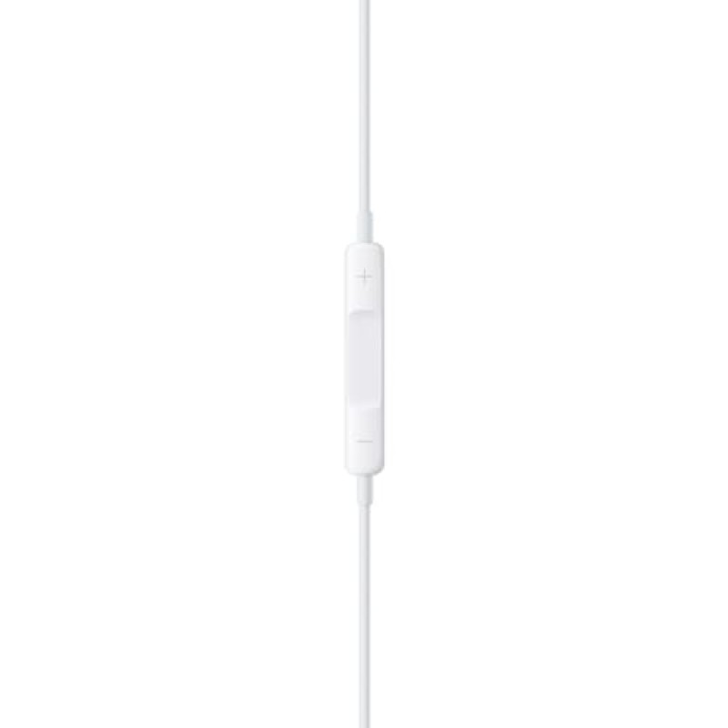 USB-C 커넥터가 장착된 Apple EarPods 헤드폰. 음악, 전화 통화 및 볼륨을 제어할 수 있는 리모컨이 내장된 마이크. iPhone용 유선 이어버드