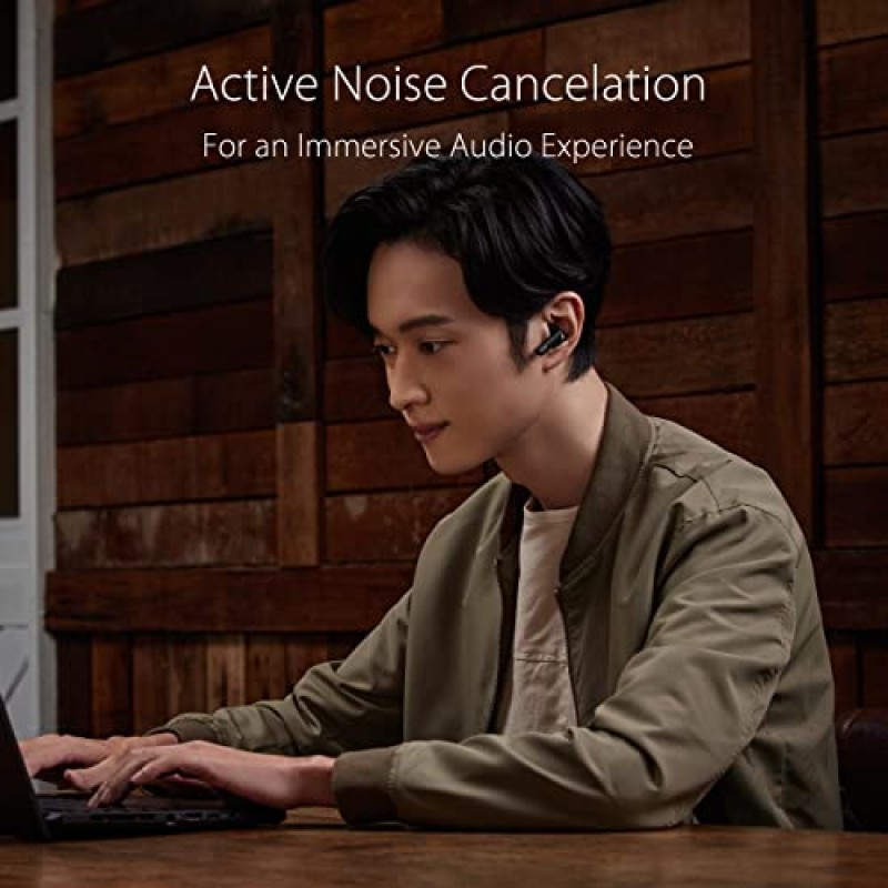 ASUS ROG Cetra 진정한 무선 게이밍 이어버드, 저지연 Bluetooth 이어버드, 능동형 소음 제거, 27시간 배터리 수명, IPX4 방수, 무선 충전 헤드폰, 블랙