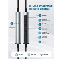 ACAGET 3.5mm 헤드폰 삼성 갤럭시 A23 A14 A52 A03s S10 S9용 유선 이어버드, 소음 차단 세미 이어폰 헤드셋 3.5mm 잭 스테레오 이어폰, iPhone 6S Plus 5S 5 SE MP4 블랙용 마이크 포함