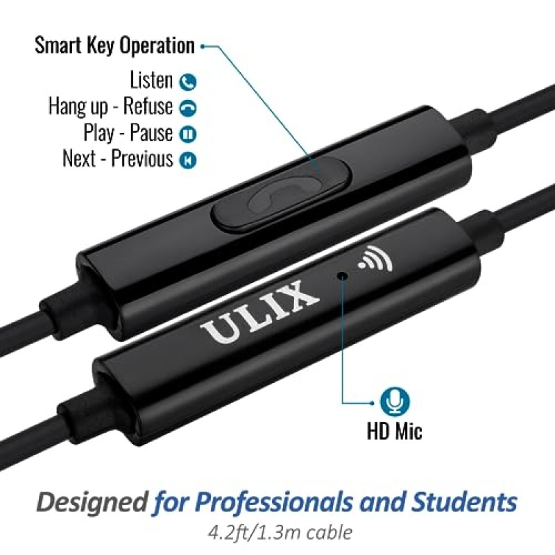 UliX Rider USB C 헤드폰, 5년 보증, iPhone 15 Pro Max Plus용 마그네틱 USB-C 이어버드 Samsung Galaxy S23 Ultra S22 S21 FE S20 Z Flip 3 Fold 4 A53 A54, iPad Pro용 USB Type C 이어폰