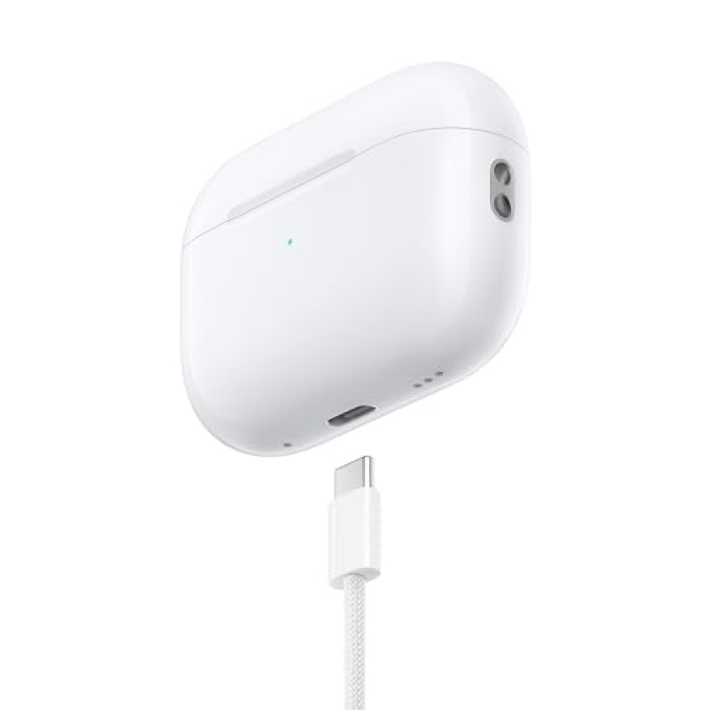 Apple AirPods Pro(2세대) 무선 이어버드, 최대 2배 강화된 능동형 소음 제거, 적응형 투명성, 맞춤형 공간 오디오 MagSafe 충전 케이스(USB-C) iPhone용 Bluetooth 헤드폰