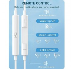 2 팩 - 라이트닝 커넥터가 있는 iPhone 이어버드[블루투스 불필요] iPhone 헤드폰 유선 [MFi 인증] 내장 마이크 및 볼륨 조절 장치, 유선 이어폰 iPhone 14/13/12/SE/11/X와 호환 가능