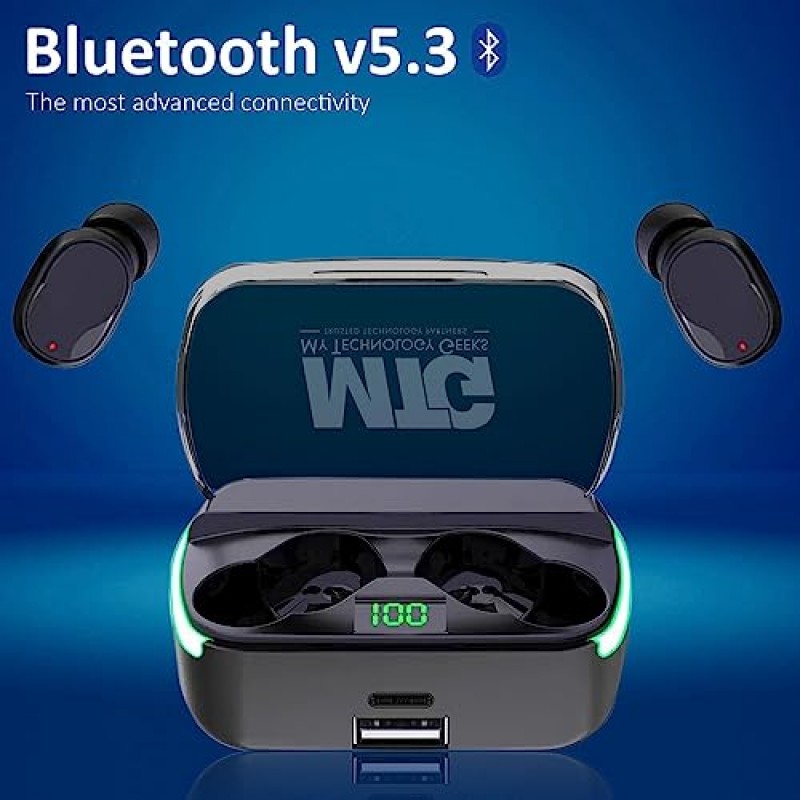 MTG Pro Pod 충전 케이스가 포함된 진정한 무선 스테레오 LED 디스플레이 이어버드, 프리미엄 사운드, Bluetooth V5.3, 재생 시간 30시간, 대기 시간 80시간, Bluetooth 범위 10m, iOS, Android와 호환 가능