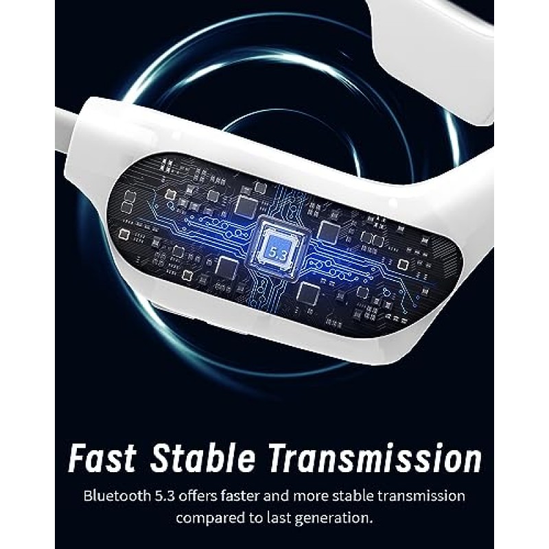 BYSONECHO 오픈 이어 헤드폰, 16.2mm 다이나믹 스피커 공기 전도 무선 헤드폰 Bluetooth 5.3 스포츠 이어버드, 프리미엄 사운드, 사이클링 달리기 하이킹을 위한 땀 방지 이어폰