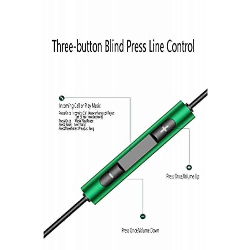 리드 와이어가 있는 YOWOCHUNG 이어폰형 헤드폰, 마이크, 볼륨 조절 스테레오 베이스, 마이크, 이어폰 소음 차단, 모바일 헤드셋, 3.5mm 잭 iPhone, PC, MP3, Android 폰에 적합