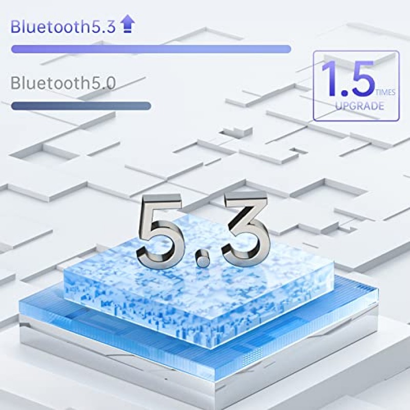 무선 충전 케이스가 포함된 Kamon K14 무선 이어버드, Bluetooth 5.3, 터치 컨트롤 방수, 이어폰형 스테레오 헤드폰 내장 마이크 헤드셋 iPhone 14, 13, Samsung, Sport용 프리미엄 사운드(보라색)