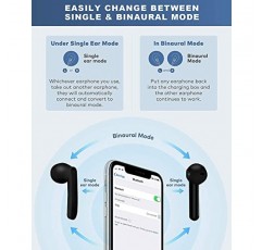 무선 이어버드 Bluetooth 5.0 헤드폰 이어버드에 마이크 내장 소음 차단 3D 스테레오 에어버드 이어버드 고속 충전, Android/삼성/iPhone용 IPX8 방수 - (검은색)