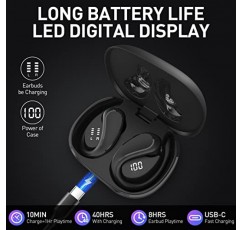 OYIB 무선 이어버드 Bluetooth 5.3 헤드폰 듀얼 LED 디스플레이가 포함된 40시간 재생 스포츠 이어폰, 귀고리가 포함된 IP7 방수 러닝 이어폰, 운동을 위한 몰입형 사운드가 포함된 터치 컨트롤 헤드셋