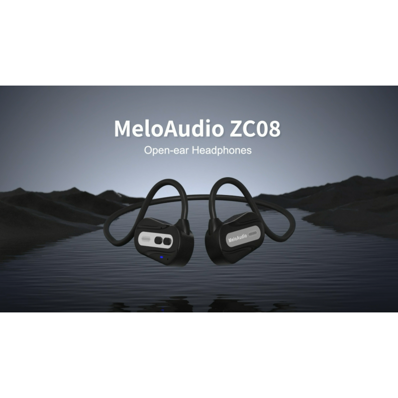 MeloAudio 오픈 이어 헤드폰, Bluetooth 5.3 공기 전도 무선 스포츠 헤드폰, 몰입형 프리미엄 베이스 업 사운드, 방수, 달리기, 사이클링 및 운동을 위한 듀얼 마이크 오픈 이어 이어버드