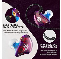 가수 드러머 음악가를 위한 이어 모니터 헤드폰의 BASN Professional MMCX 커넥터 IEM 이어폰(Pro Clear Colourful)