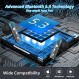 IOTTICKER 무선 이어버드 Bluetooth 5.3, 무선 헤드폰 22시간 재생, HiFi 스테레오 이어폰(마이크 4개 포함) ENC 소음 차단, 투명 헤드셋 땀 방지 iPhone iOS Android에 적합 블랙