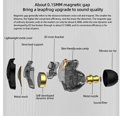 KZ DQS 다이나믹 드라이버 세미오픈 HiFi 사운드 인이어 헤드폰/이어폰/이어버드, KZ Extra Bassy Drummer 인 이어 모니터 헤드셋(블랙, 마이크 포함)